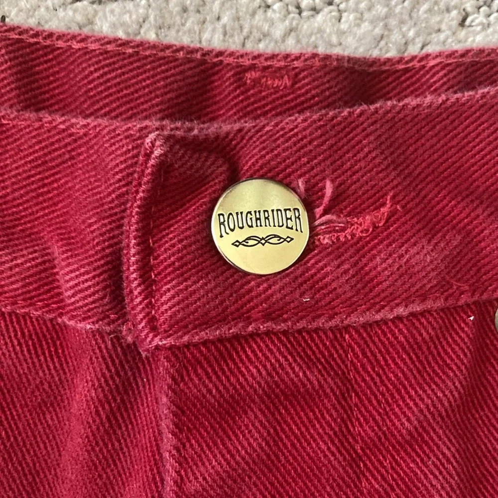 Vintage ROUGHRIDER by Circle T red denim jeans, 9/10. - Picture 4 of 9